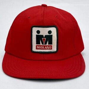 Vintage Snapback‎ Hat Midland Trucker Patch Gas Oil Fuel USA Made